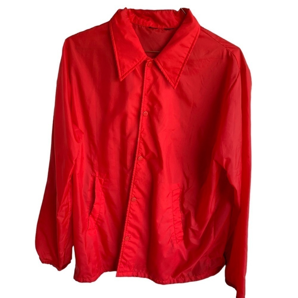 Vintage Windbreaker Jacket Blank Red 80s 90s